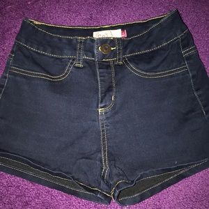 High waisted jean shorts